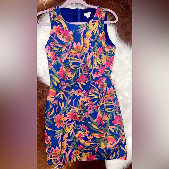 J. Crew Tropical Floral Print Sleeveless Sheath Dress - Picture 3 of 7